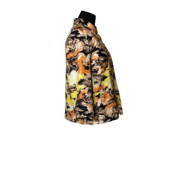 David Brooks vintage orange yellow print silk blazer jacket size Medium - Picture 14 of 16